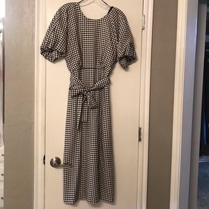 Zara black/white houndstooth dress